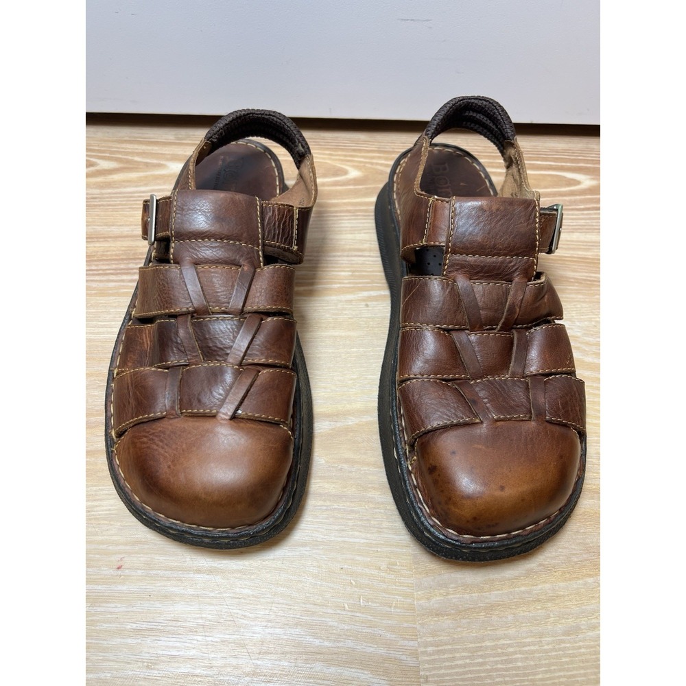 Born Cabot III Leather Closed Toe Fisherman Sandals Men's 12 46 Brown Mexico